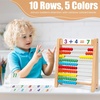 image:imageWooden Abacus for Kids Math  10Row Counting Toy with 100 Beads Number Cards amp Counting Sticks Educational Counters for Kids Math Gift for Age 3 4 5 6 7 Year Old Boy Girl