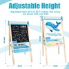 image:imageWooden Adjustable Kids Easel Learning Toy for Boys and Girls Aged 34 48 812 Wooden Blackboard amp Magnetic Whiteboard amp Drawing Paper Holder 2 Drawing Paper Roll