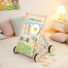 image:imageWooden Baby Walker Baby Walker with Wheels Includes Montessori Sensory Toys and Activity Center 618 Months for Boys and Girls