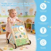 image:imageWooden Baby Walker Baby Walker with Wheels Includes Montessori Sensory Toys and Activity Center 618 Months for Boys and Girls
