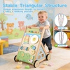 image:imageWooden Baby Walker Baby Walker with Wheels Includes Montessori Sensory Toys and Activity Center 618 Months for Boys and Girls