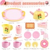 image:imageWooden Tea Sets for Toddlers 35 Tea Party Set for Little Girls 46 Toddler Tea Set with Teacups Dessert Food Items and Tray Birthday Gift for Kids Aged 36