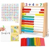 image:imageWooden Abacus for Kids Math  10Row Counting Toy with 100 Beads Number Cards amp Counting Sticks Educational Counters for Kids Math Gift for Age 3 4 5 6 7 Year Old Boy Girl