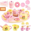 image:imageWooden Tea Sets for Toddlers 35 Tea Party Set for Little Girls 46 Toddler Tea Set with Teacups Dessert Food Items and Tray Birthday Gift for Kids Aged 36