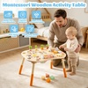 image:imageWooden Activity Table 6in1 Montessori Activity Table for Toddlers Activity Center for Babies Aged 13 Sensory Toys for Boys and Girls 1 Years Old