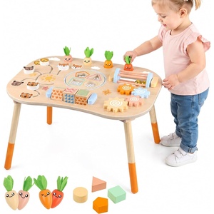 image:imageWooden Activity Table 6in1 Montessori Activity Table for Toddlers Activity Center for Babies Aged 13 Sensory Toys for Boys and Girls 1 Years Old